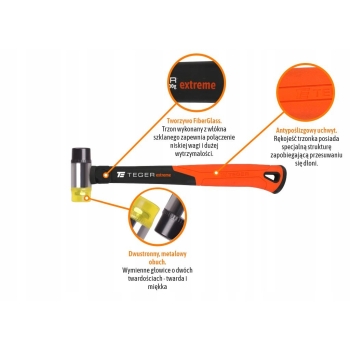 Młotek blacharski dwukierunkowy 30 mm TEGER