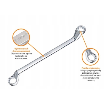 Klucz oczkowy odgięty 6x7mm TEGER