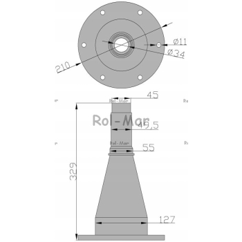 Piasta bębna sfero kosiarka rotacyjna polska 5036010740S
