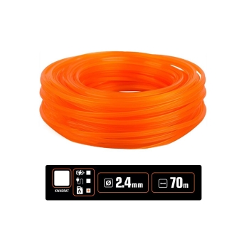 Żyłka tnąca do podkaszarki kwadrat 2.4 mm 70m TEGER