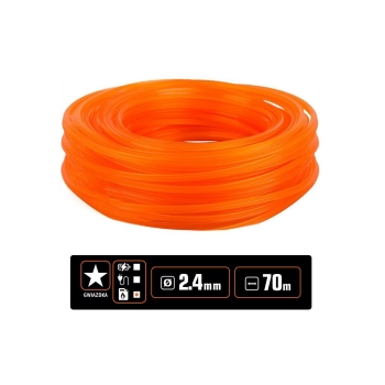 Żyłka tnąca do podkaszarki gwiazdka 2.4 mm 70m TEGER