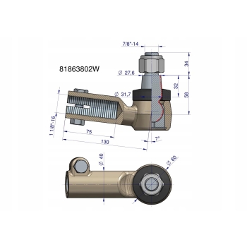 Przegub kierowniczy 1.1/8