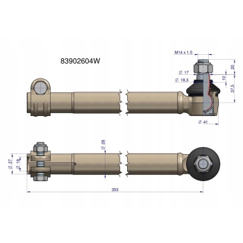 Przegub kierowniczy 3/4