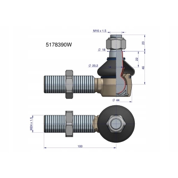 Przegub kierowniczy M24x1.5 5178378 WARYŃSKI