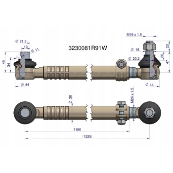 Drążek kierowniczy kompletny Case 3230081R91 WARYŃSKI