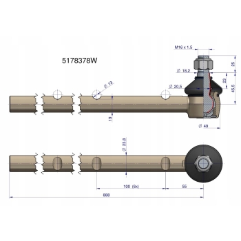 Przegub kierowniczy 5178378 WARYŃSKI