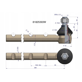 Przegub kierowniczy 81825393 WARYŃSKI [81825393W]
