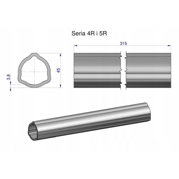 Rura wewnętrzna Seria 4R i 5R do wału 460 wałka WOM 45x3.8mm 315mm WARYŃSKI, WR2343315