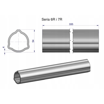 Rura zewnętrzna Seria 6R i 7R do wału 460 wałka WOM 54x4 mm 335 mm WARYŃSKI, WR2362355