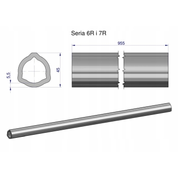Rura wewnętrzna Seria 6R 7R do wału 1110 wałka WOM 45x5.5mm 955mm WARYŃSKI, WR2363955