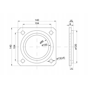 Pokrywa łożyska gruba Talerzówka 123602004