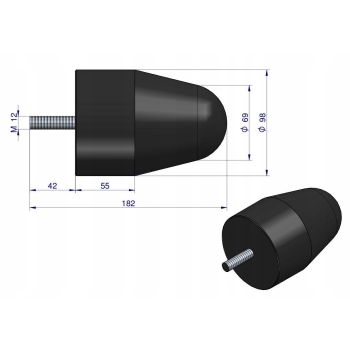 Resor odbój gumowy mały 1 śruba Przyczepa HL