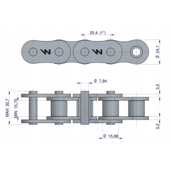 Łańcuch rolkowy 80SP (R1 1) 5m WARYŃSKI