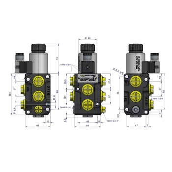 Dzielnik elektrozawór kierunkowy kontroli DVS6/50 L G3/8