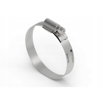 Opaska zaciskowa wzmocniona 40-60 ślimakowa nierdzewna 12mm TEGER 6 sztuk, T-W2-40-60-S-B