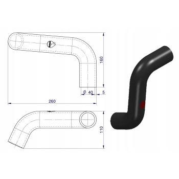 Przewód chłodnicy dolny MF-4 ORYGINAŁ URSUS 898748M1