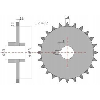Koło Z-22. 1. fi=35 Rozrzutnik 2213020820