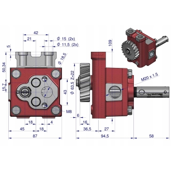 Pompa olejowa silnika do URSUS C-360 z zaworem 466070221 WARYŃSKI