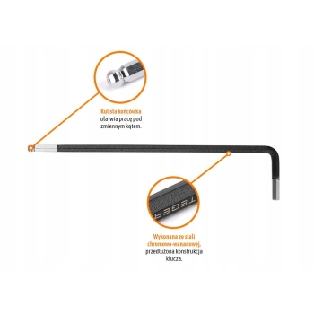 Klucz imbusowy HEX H2.5 - długi TEGER