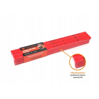 Ołówek stolarski - do drewna HB 300mm TEGER 12 sztuk