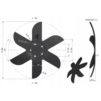 Talerz skrajny lewy Z-6 fi460 5/105mm grubość 8mm Horsch WARYŃSKI 00311070