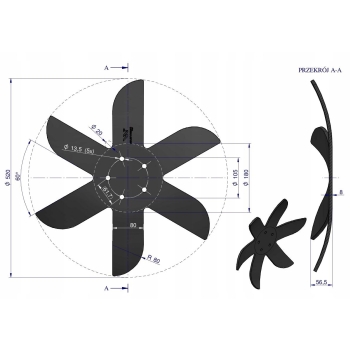 Talerz skrajny lewy Z-6 fi 520 5/105mm grubość 8mm Horsch WARYŃSKI 00311080