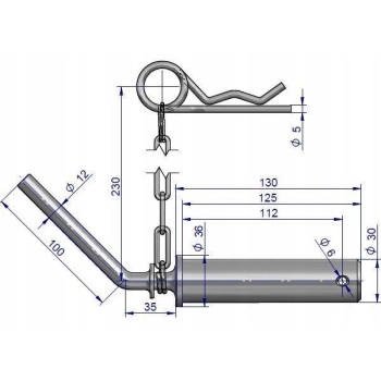 Sworzeń haka pociągowego ocynkowany URSUS C-330 42370190