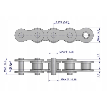 Łańcuch rolkowy 10BF20 Claas 176410 176410.0 0001764100 5m WARYŃSKI