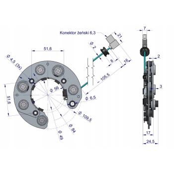 Prostownik kompletny alternatora EX230000 EX260000 URSUS C-330 C-360 EXPOM