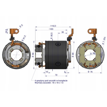 Stojan kompletny ze szczotkotrzymaczem rozrusznika 9142722 Blue Line EXPOM