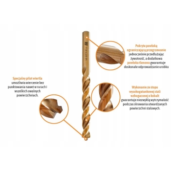 Wiertło do metalu kobaltowe - pilotujące 14.0 mm TEGER