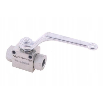 Zawór kulowy hydrauliczny 2-drogowy 2/2 - 3/8calcal BSP 500 bar WARYŃSKI, WKH-B-3/8BSP