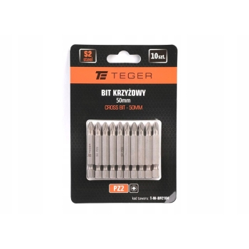 Bit krzyżowy PZ 50 mm PZ2 (ZESTAW 10 SZT) TEGER, T-W-BPZ104