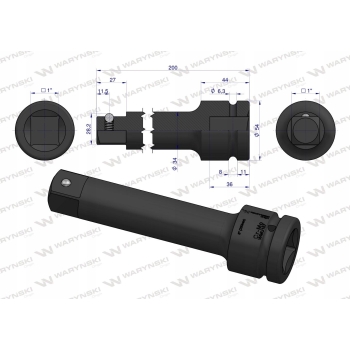 Przedłużka do nasadek udarowych 1' 250mm WARYŃSKI