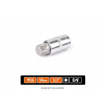 Klucz nasadowy 1/2 z bitem SPLINE 55 mm/M16 TEGER, T-W-KNSP107