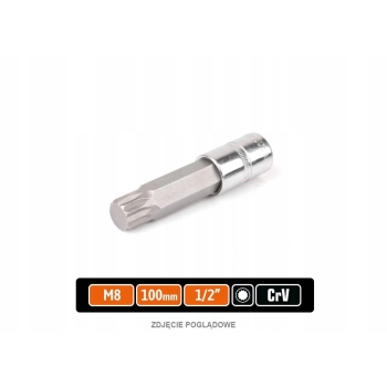 Klucz nasadowy 1/2 z bitem SPLINE 100 mm/M8 TEGER, T-W-KNSP203