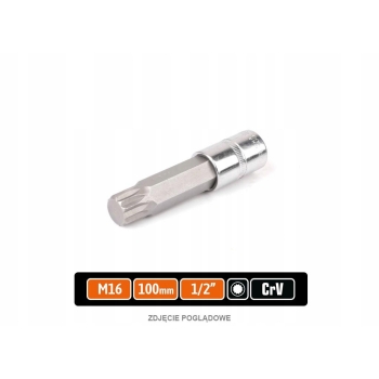 Klucz nasadowy 1/2 z bitem SPLINE 100 mm/M16 TEGER, T-W-KNSP207