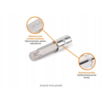 Klucz nasadowy 1/2 z bitem SPLINE 100 mm/M18 TEGER