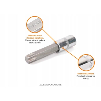Klucz nasadowy 1/2 z bitem TORX 100 mm/T45 TEGER