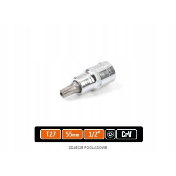 Klucz nasadowy 1/2 bit TORX 55 T27 z otworem TEGER, T-W-KNT303