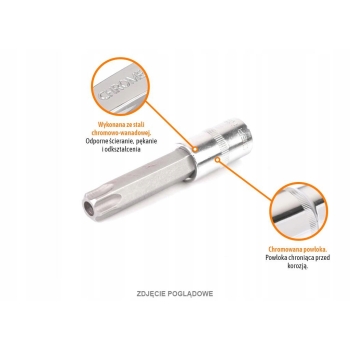 Klucz nasadowy 1/2 bit TORX T40 z otworem TEGER