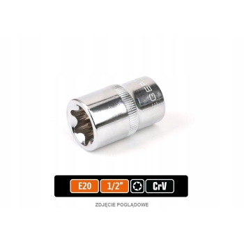 Klucz nasadowy 1/2calcal TORX E20 TEGER, T-W-KNT507