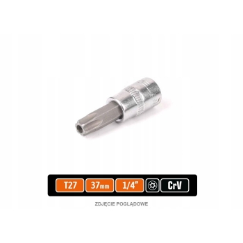 Klucz nasadowy 1/4 bit TORX T27 z otworem TEGER, T-W-KNT707