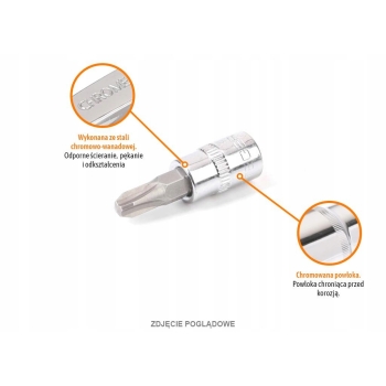 Klucz nasadowy 1/4 z bitem PH 37 mm/PH0 TEGER