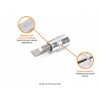 Klucz nasadowy 1/4 z bitem SL 37 mm/SL6 TEGER
