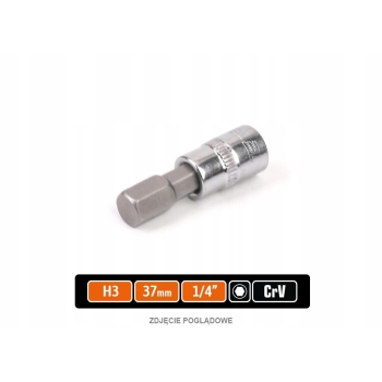 Klucz nasadowy 1/4 z bitem HEX 37 mm/H3 TEGER, T-W-KNH302