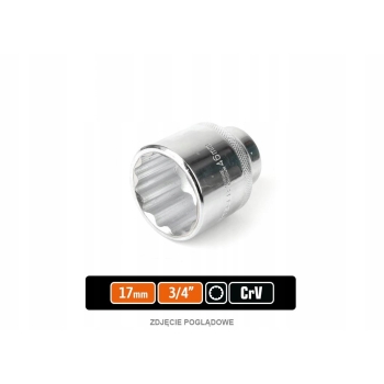 Klucz nasadowy 3/4calcal dwunastokątny 17 mm TEGER, T-W-KND301
