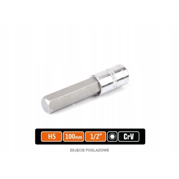 Klucz nasadowy 1/2 z bitem HEX 100 mm/H5 TEGER, T-W-KNH202