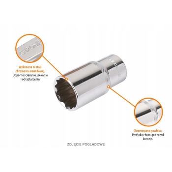 Klucz nasadowy 1/2 dwunastokątny długi 13 mm TEGER