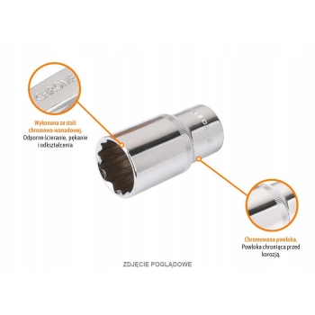 Klucz nasadowy 1/2 sześciokątny długi 9 mm TEGER